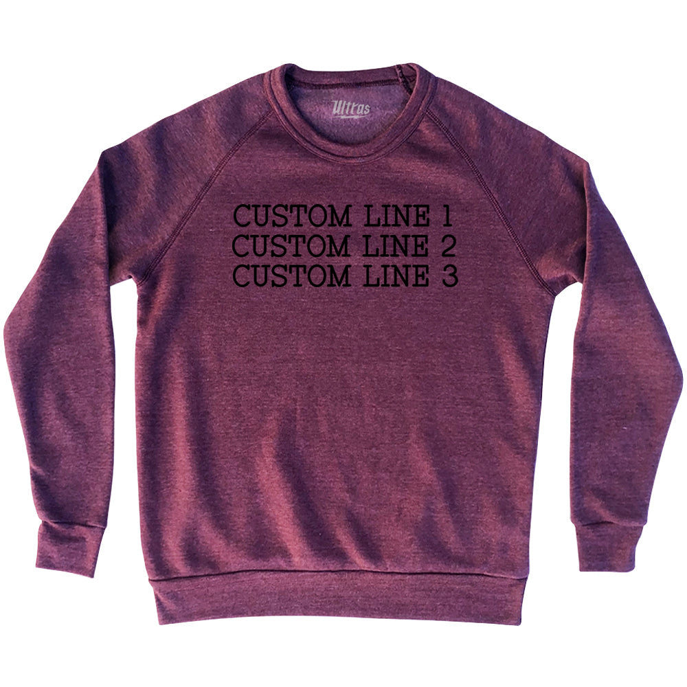 Custom Typewriter Font Adult Tri-Blend Sweatshirt Tribe Lacrosse
