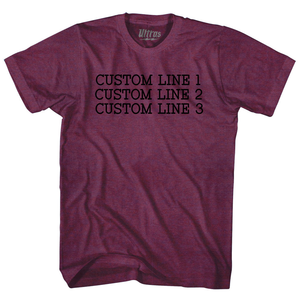 Custom Typewriter Font Adult Tri-Blend T-shirt Tribe Lacrosse