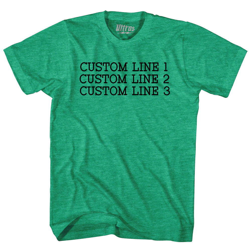 Custom Typewriter Font Adult Tri-Blend T-shirt Tribe Lacrosse