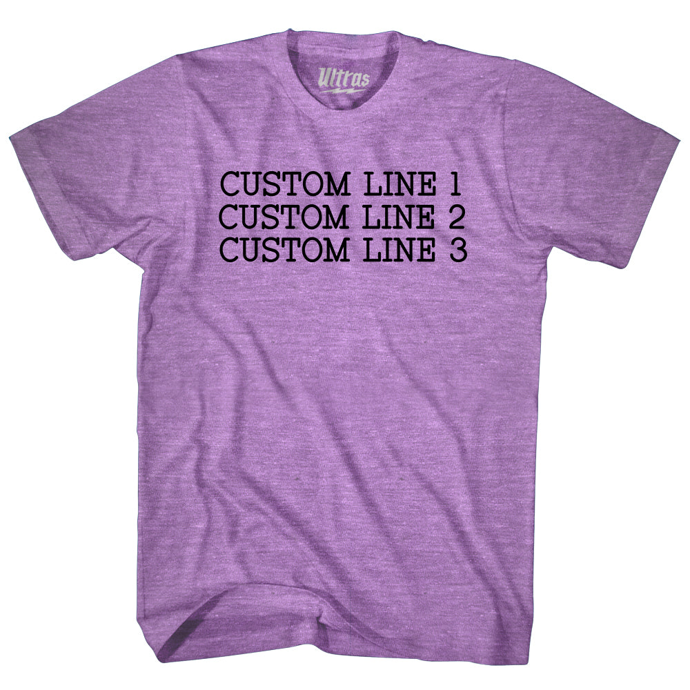 Custom Typewriter Font Adult Tri-Blend T-shirt Tribe Lacrosse