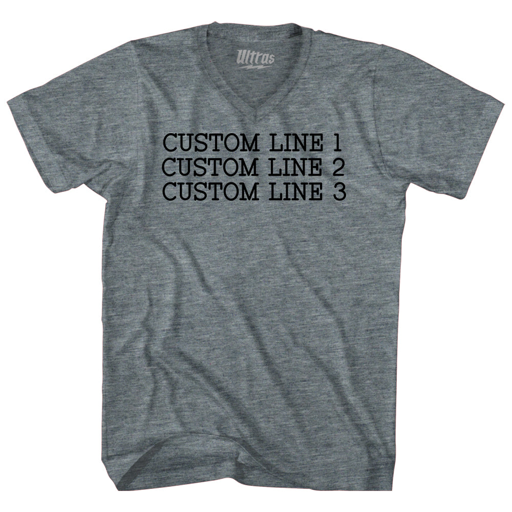 Custom Typewriter Font Tri-Blend V-neck Womens Junior Cut T-shirt Tribe Lacrosse