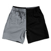 Dark Grey And Black Quad Color Athletic Running Fitness Exercise Shorts 7" Inseam Shorts Made In USA by Tribe Lacrosse