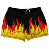 Flame Pattern Shorty Short Gym Shorts 2.5" Inseam Made In USA  by Tribe Lacrosse