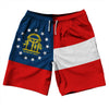 Georgia US State Flag 10" Swim Shorts Made in USA by Tribe Lacrosse