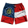 Georgia US State Flag Swim Shorts 7" Made in USA by Tribe Lacrosse