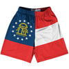Georgia State Flag 9" Inseam Lacrosse Shorts by Tribe Lacrosse