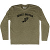 Great Britain Track Running Winged Foot Adult Tri-Blend Long Sleeve T-shirt  by Tribe Lacrosse
