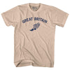 Great Britain Track Running Winged Foot Adult Cotton T-shirt  by Tribe Lacrosse