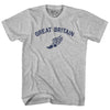 Great Britain Track Running Winged Foot Adult Cotton T-shirt  by Tribe Lacrosse