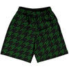 Green Forest And Black Houndstooth Basketball Practice Shorts Made In USA by Tribe Lacrosse