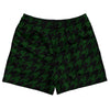 Green Forest And Black Houndstooth Rugby Shorts Made In USA by Tribe Lacrosse