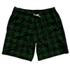 Green Forest And Black Houndstooth Swim Shorts 7" Made In USA by Tribe Lacrosse