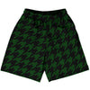 Green Forest And Black Houndstooth Lacrosse Shorts Made In USA by Tribe Lacrosse