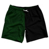 Green Forest And Black Quad Color Swim Shorts 7" Made In USA by Tribe Lacrosse