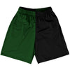 Green Forest And Black Quad Color Basketball Practice Shorts Made In USA by Tribe Lacrosse