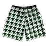 Green Forest And White Houndstooth Soccer Shorts Made In USA by Tribe Lacrosse