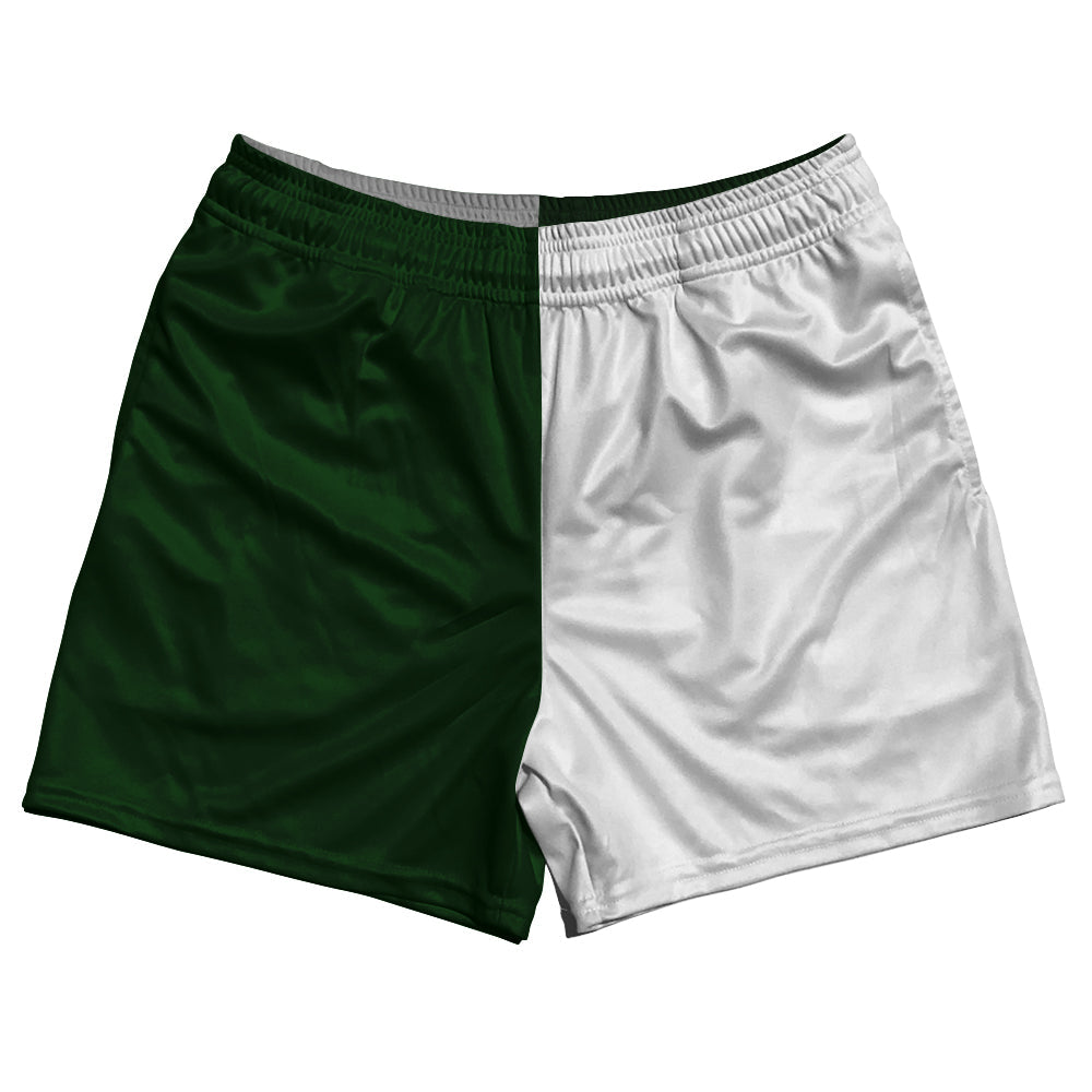 Green Forest And White Quad Color Rugby Shorts Made In USA by Tribe Lacrosse