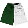 Green Forest And White Quad Color Basketball Practice Shorts Made In USA by Tribe Lacrosse