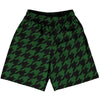 Green Hunter And Black Houndstooth Basketball Practice Shorts Made In USA by Tribe Lacrosse