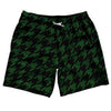 Green Hunter And Black Houndstooth Swim Shorts 7" Made In USA by Tribe Lacrosse