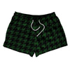 Green Hunter And Black Houndstooth 2.5" Swim Shorts Made In USA by Tribe Lacrosse