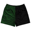 Green Hunter And Black Quad Color Rugby Shorts Made In USA by Tribe Lacrosse