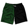 Green Hunter And Black Quad Color Swim Shorts 7" Made In USA by Tribe Lacrosse