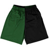 Green Hunter And Black Quad Color Basketball Practice Shorts Made In USA by Tribe Lacrosse