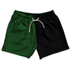 Green Hunter And Black Quad Color 5" Swim Shorts Made In USA by Tribe Lacrosse