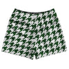 Green Hunter And White Houndstooth Rugby Shorts Made In USA by Tribe Lacrosse
