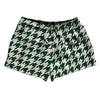 Green Hunter And White Houndstooth 2.5" Swim Shorts Made In USA by Tribe Lacrosse