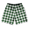 Green Hunter And White Houndstooth Soccer Shorts Made In USA by Tribe Lacrosse