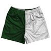 Green Hunter And White Quad Color Rugby Shorts Made In USA by Tribe Lacrosse