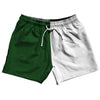 Green Hunter And White Quad Color 5" Swim Shorts Made In USA by Tribe Lacrosse