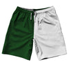 Green Hunter And White Quad Color 10" Swim Shorts Made In USA by Tribe Lacrosse
