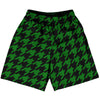 Green Kelly And Black Houndstooth Basketball Practice Shorts Made In USA by Tribe Lacrosse