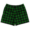 Green Kelly And Black Houndstooth Rugby Shorts Made In USA by Tribe Lacrosse