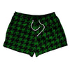 Green Kelly And Black Houndstooth 2.5" Swim Shorts Made In USA by Tribe Lacrosse