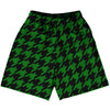 Green Kelly And Black Houndstooth Lacrosse Shorts Made In USA by Tribe Lacrosse