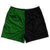 Green Kelly And Black Quad Color Rugby Shorts Made In USA by Tribe Lacrosse