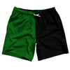 Green Kelly And Black Quad Color Swim Shorts 7" Made In USA by Tribe Lacrosse