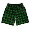 Green Kelly And Black Houndstooth Athletic Running Fitness Exercise Shorts 7" Inseam Shorts Made In USA by Tribe Lacrosse