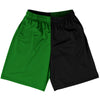 Green Kelly And Black Quad Color Basketball Practice Shorts Made In USA by Tribe Lacrosse
