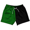 Green Kelly And Black Quad Color 5" Swim Shorts Made In USA by Tribe Lacrosse