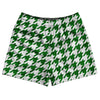 Green Kelly And White Houndstooth Rugby Shorts Made In USA by Tribe Lacrosse