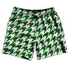 Green Kelly And White Houndstooth Swim Shorts 7" Made In USA by Tribe Lacrosse