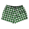 Green Kelly And White Houndstooth 2.5" Swim Shorts Made In USA by Tribe Lacrosse