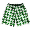 Green Kelly And White Houndstooth Soccer Shorts Made In USA by Tribe Lacrosse
