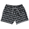 Grey Dark And Black Houndstooth 5" Swim Shorts Made In USA by Tribe Lacrosse
