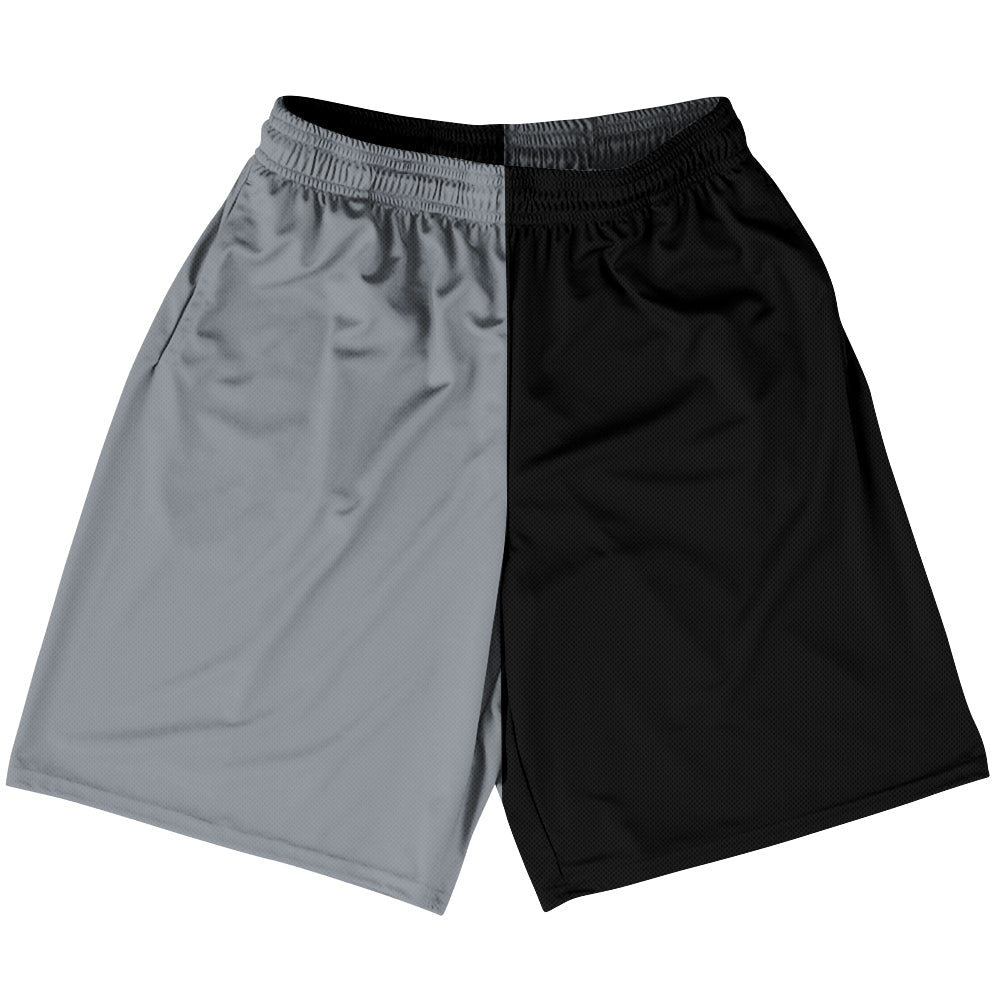 Grey Dark And Black Quad Color Basketball Practice Shorts Made In USA by Tribe Lacrosse